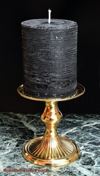 Durchgefärbte Altarstumpenkerze schwarz ø 70 x 90 mm